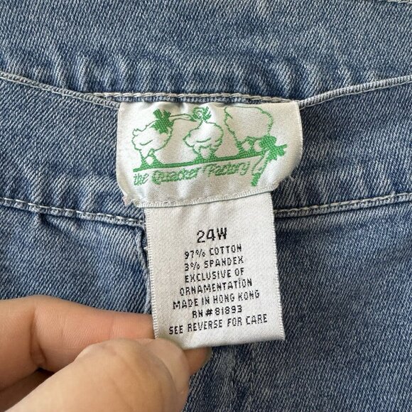 Vintage Quaker Factory Jeans Sz 24W Women’s Cherry Embroidery Print High Rise - Picture 5 of 15